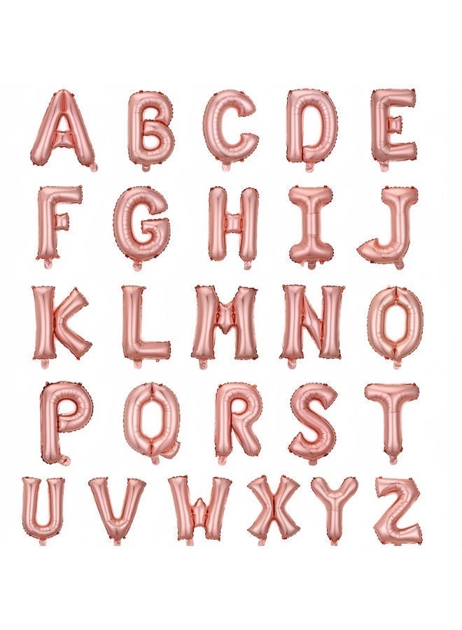 عالم البالونات 26 قطعة من بالونات حروف الأبجدية الإنجليزية (من الألف إلى الياء) باللون الذهبي الوردي مقاس 16 بوصة، لافتة حروف أبجدية معدنية قابلة للتخصيص، مناسبة لأعياد الميلاد، والذكرى السنوية، والخطوبة، والتخرج، وحفلات استقبال المولود الجديد، ومستلزمات تزيين الحفلات (من الألف إلى الياء) - Image 2